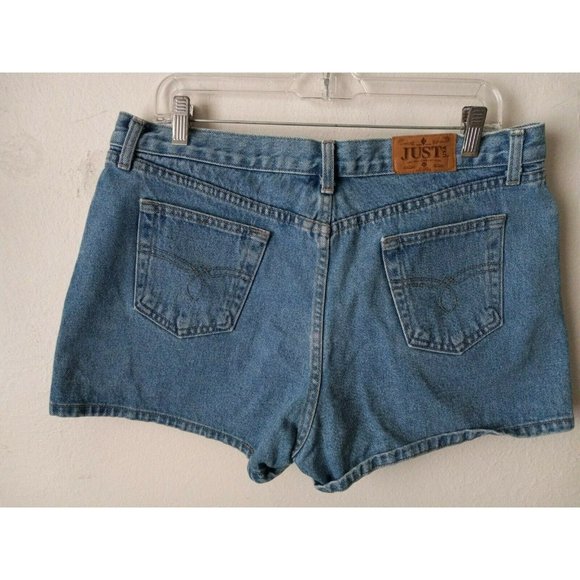 Just Jeans USA Pants - Vintage 90s Just Jeans USA made distressed Blue Shorts Size 32 waist high rise